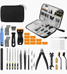 Kit de ferramentas para impressora 3D com espátulas, alicates, pinças, agulhas de limpeza e escovas